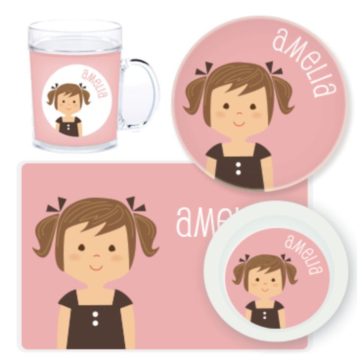 Baby & Kid Dishes | Cute Dishes, cups, bowls, plates, & utensils for kids and babies. Sarah + Abraham personalized meal time set